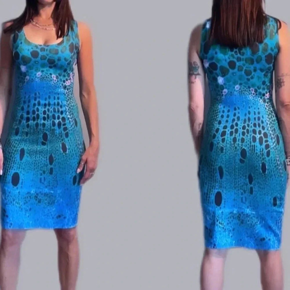 Animapop Italian Reversible Multicolor Sleeveless Mini Dress Size Small. - Picture 3 of 16